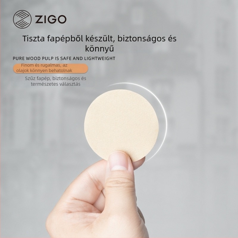 Kör alakú kávéfilt­er papír mokka kávéfőzőhöz, természetes színű szűrőpapír, fémdobozos csomagolás, 200 darab