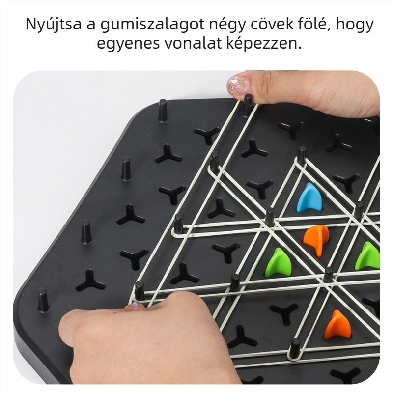 Háromszöglánc logikai puzzle társasjáték családi játékhoz — fejleszti a gyerekek logikai gondolkodását