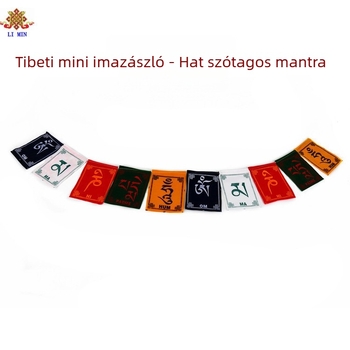 Mini ima zászlók hat szótagos mantrával és Guanyin szívmantrájával, autóba akaszthatók