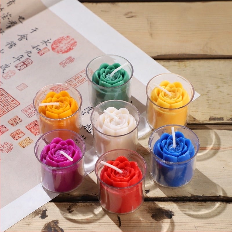 8 órás vajlámpa buddhista áhítathoz, hosszú élettartamú otthoni Buddha lámpa aromaterápiához