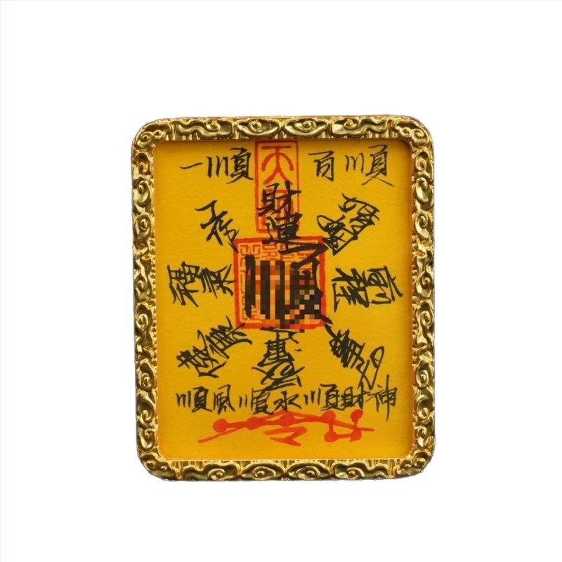 Kézzel festett cinnabar ötvözetű thangka medálos nyaklánc, 4x5 cm