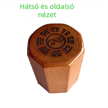 Daoista nyolc trigramm pecsét, 5 cm-es tömörfából készült faragott pecsét, választható egyoldalas