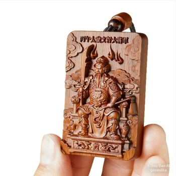 Fából készült medál – taoista védő amulett, 2026, a ló éve