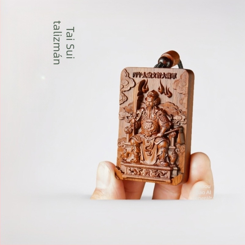 Fából készült medál – taoista védő amulett, 2026, a ló éve