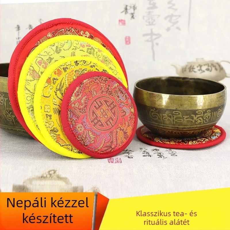 Kézzel készített szövetes alap buddhista hangtálhoz, teáskanna alátét és zen dekoráció