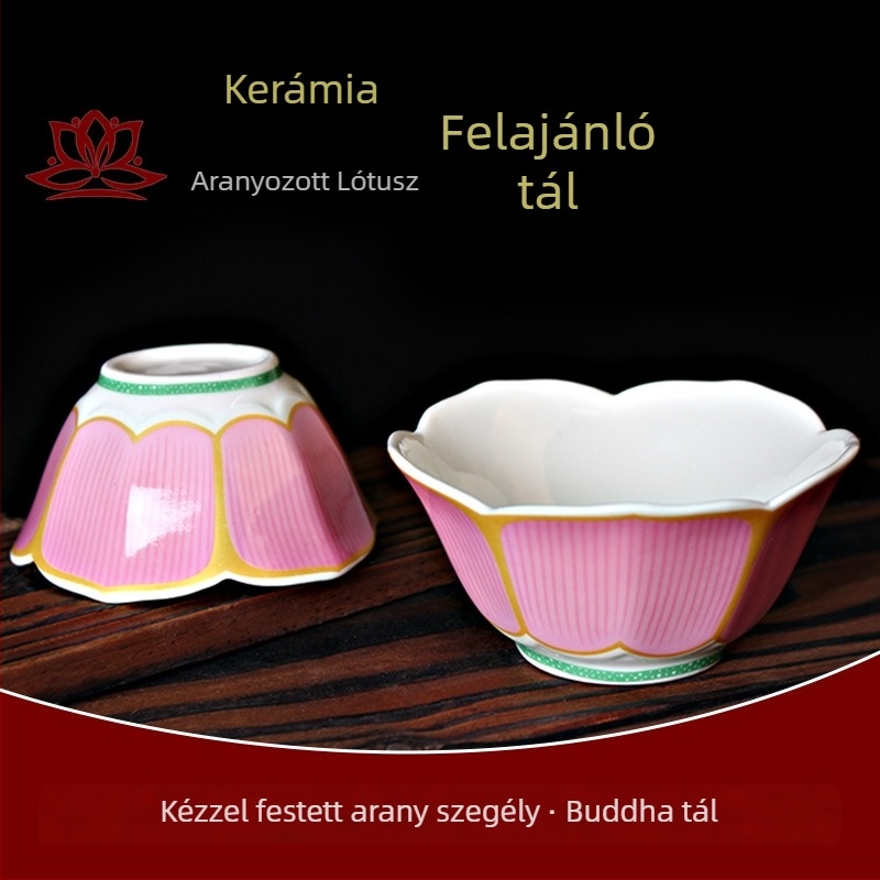 Kérámiából készült lotus tál Buddha számára, templomi és otthoni használatra