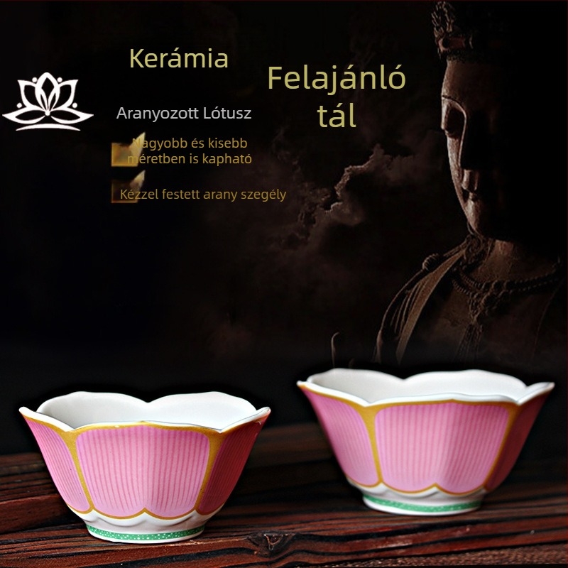 Kérámiából készült lotus tál Buddha számára, templomi és otthoni használatra