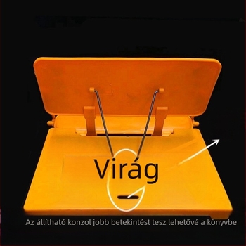 Összecsukható műanyag lótusz sutra könyvespolc – olvasó/éneklő állvány, sárga-barna