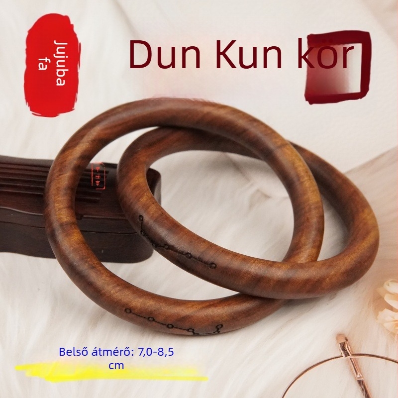 Jujube wood Yin-Yang kör – karkötő, gyűrű és dísztárgy