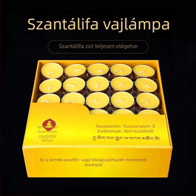 Santalfa vajlámpa Buddha oltárhoz, otthoni használatra, 2/3/4/8 órás égési idő, 100 darabos készlet, aromaterápiás gyertya