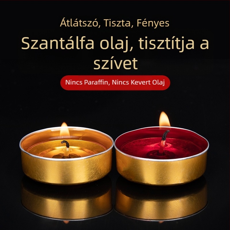 Santalfa vajlámpa Buddha oltárhoz, otthoni használatra, 2/3/4/8 órás égési idő, 100 darabos készlet, aromaterápiás gyertya