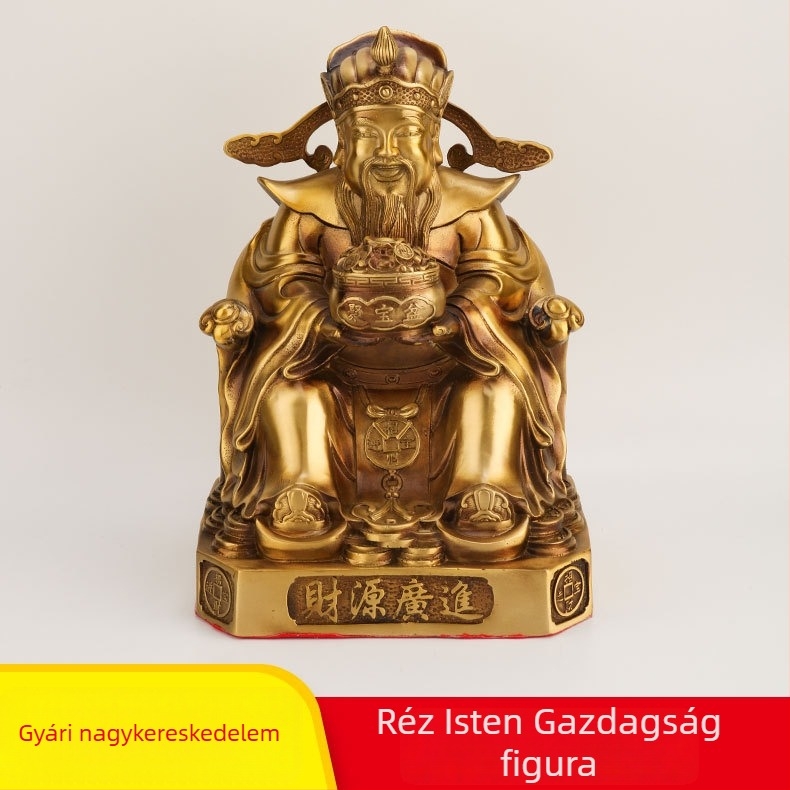 Rézszínű Gazdagság Istene szobor otthonra és irodába