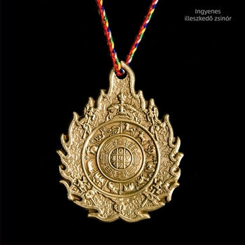 Réz Manjushri derékmedál tibeti stílusban, tizenkét állatövi jel, kilenc paloták és nyolc trigramma, áldásért