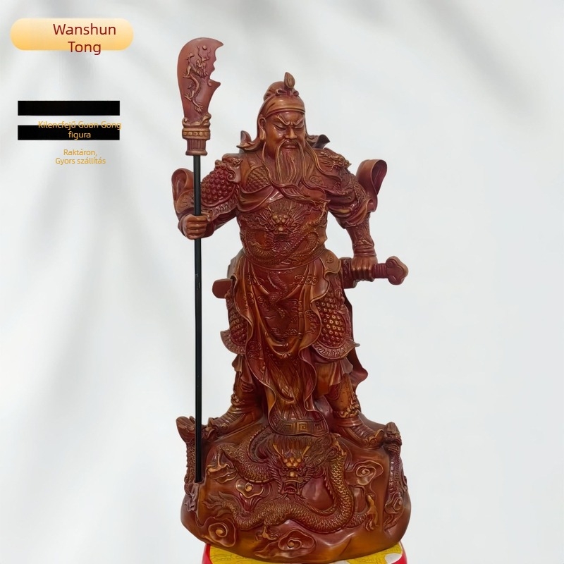 Guan Gong szobor Guan Yu figurával és a Hadisten, a Pénz Istene Buddha-szobor otthoni dekorációhoz