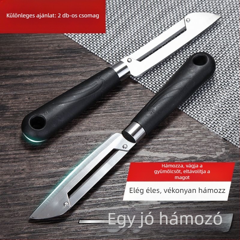 Többcélú hámozó és gyümölcs- és burgonya-hámozó kés rozsdamentes acélból