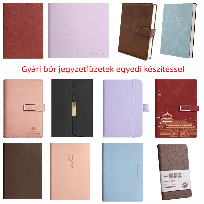 Személyre szabott üzleti A5 jegyzetfüzet puha bőrtokkal, vastagított jegyzetfüzet diákoknak, kézzel írt napló