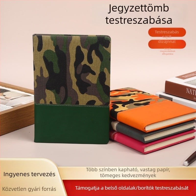 A5-ös méretű PU bőrtokos notesz testreszabott logóval, irodai és értekezleti használatra, üzleti napló, varrott kötés
