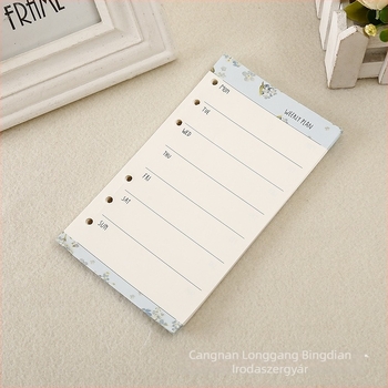 A6-os loose-leaf notesz refill – heti és havi tervező oldalak, színes belső lapok, SZ-001