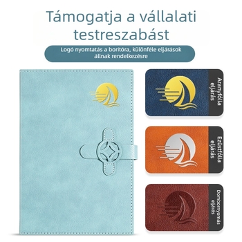 A5 jegyzetfüzet csattal zárható, üzleti és irodai használatra, kínai stílusú napló logó nyomtatással, műbőr borító