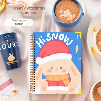 A5-ös karácsonyi jegyzetfüzet, kreatív, prémium kemény borítóval és spirálkötéssel, logó testreszabás