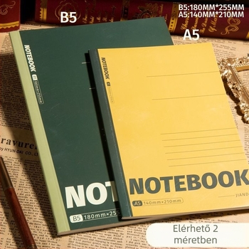 16K vastag notesz B5/A5, vonalas oldalak, egyszerű irodai jegyzetfüzet, nosztalgikus retro stílus