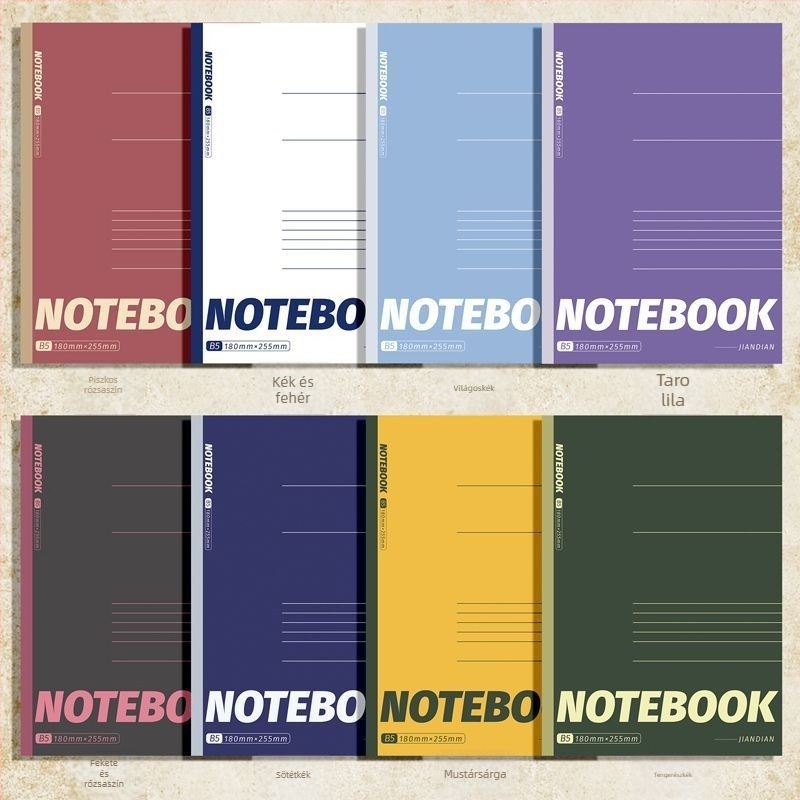 16K vastag notesz B5/A5, vonalas oldalak, egyszerű irodai jegyzetfüzet, nosztalgikus retro stílus