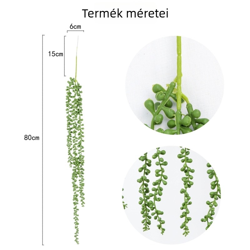 Művirágokból készült csokor rattanos ágakkal és műanyag szukkulensekkel, faldekorációhoz