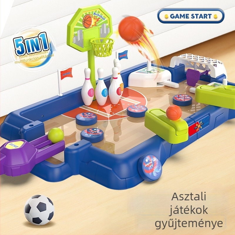 Többfunkciós asztali oktatási játék bowlinggal, katapulttal és futballal