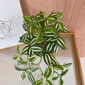 3D-nyomtatott mű növény, falidísz, zöld levelekkel, 50 cm magas