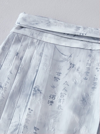 Chan Tea Fu 2024 luxus kínai stílusú Hanfu, magas derékú, Ming-dinasztia-stílusú plisírozott női szoknya