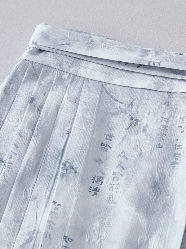 Chan Tea Fu 2024 luxus kínai stílusú Hanfu, magas derékú, Ming-dinasztia-stílusú plisírozott női szoknya