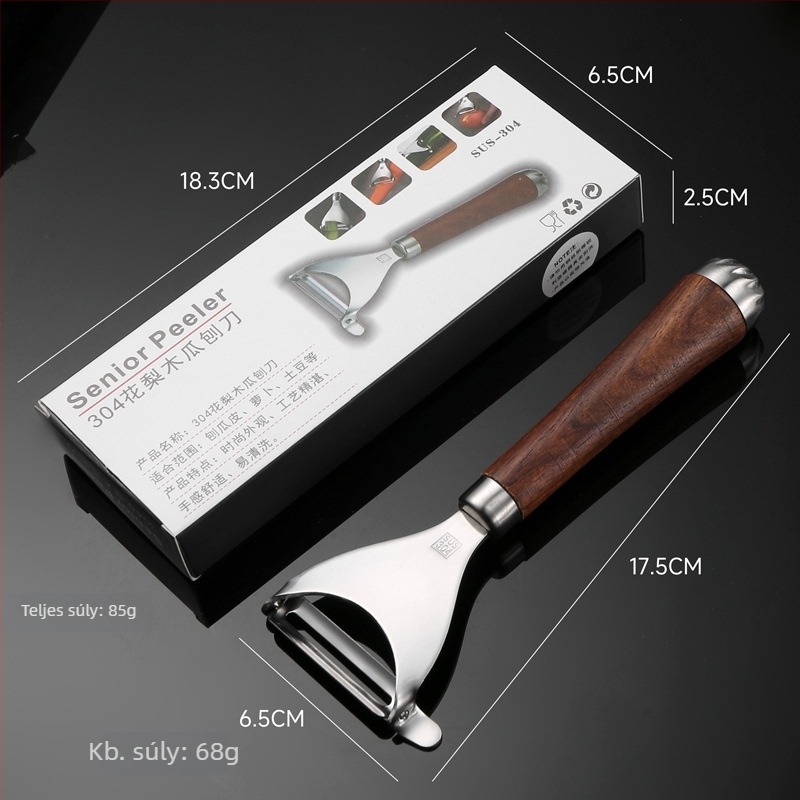 304 rozsdamentes acél Rosewood markolatú hámozókés – konyhai, többfunkciós gyümölcs-, kukorica reszelés és burgonya hámozó