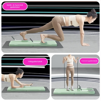 Többfunkciós fitnesz deszka összecsukható hasizomkerékkel a mellkas és a has edzéséhez.