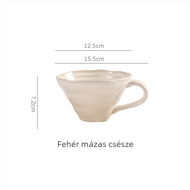 Reggeli kerámiáscsésze a kávéhoz, retro stílusú, piros mázzal, otthoni víz- és tejhasználatra való pohár
