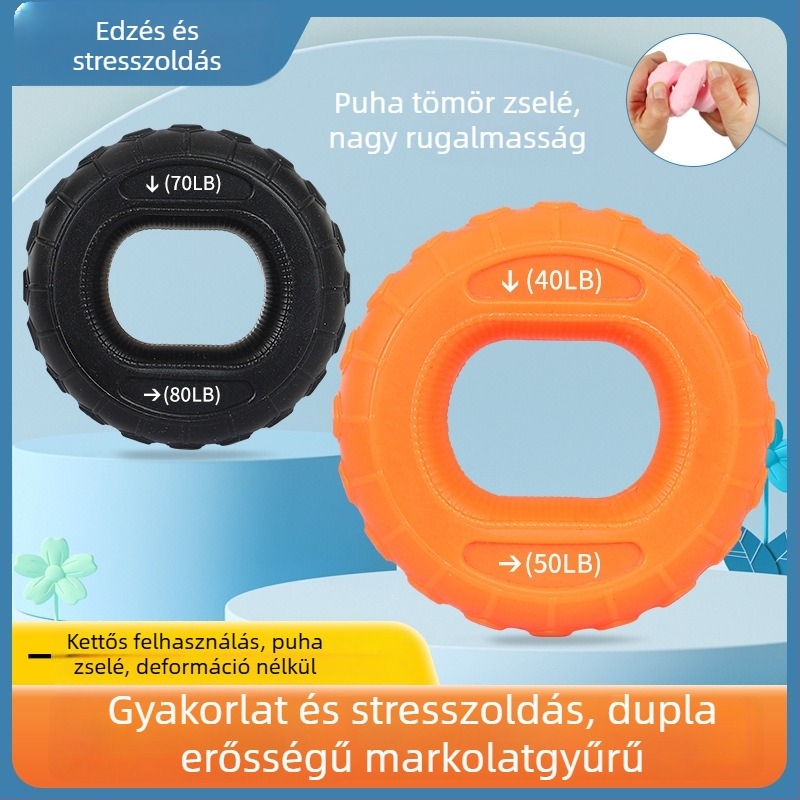 Szilikon fogógyűrűk kéz- és karerőnléti edzéshez és kézrehabilitációhoz