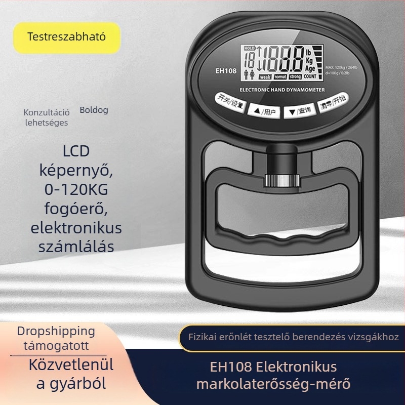 Elektronikus fogás erő teszter és dinamométer rehabilitációhoz, csukló edzéshez, férfiaknak és nőknek