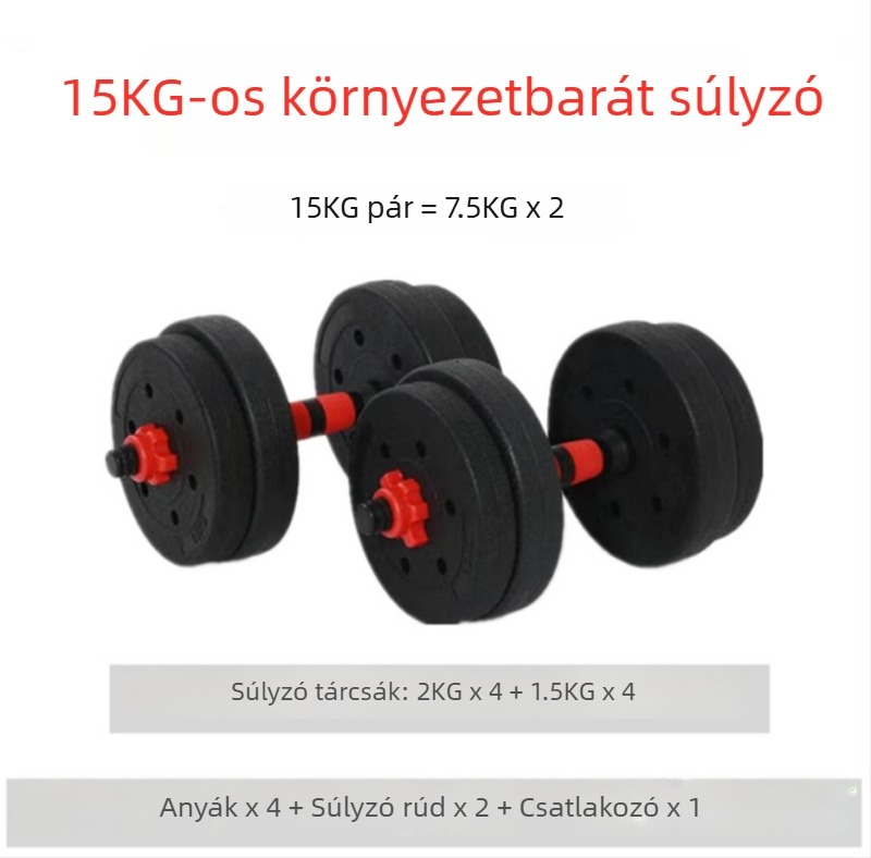 Környezeti szempontból barátságos cementes súlyzó készlet otthoni használatra, állítható 20–30 kg, rúddal és súlyzókkal