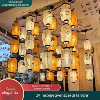 Kültéri vízálló fényfüzér falra szerelhető lámpa kínai vidéki stílusban – dekoráció vendégházak, teaházak és látványosságok számára