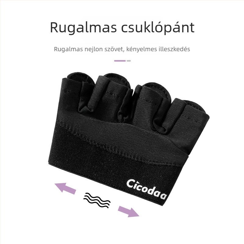 Négyujjú szilikon kesztyű edzéshez, csúszásmentes, kallusz elleni védelem, félpálma kialakítású kézvédő