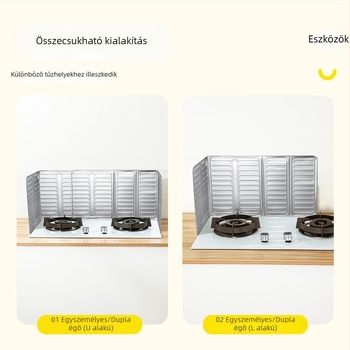 Nagy méretű alumíniumfóliából készült tűzhelyvédő az olajfröccsenés ellen – hőszigetelő, tartós