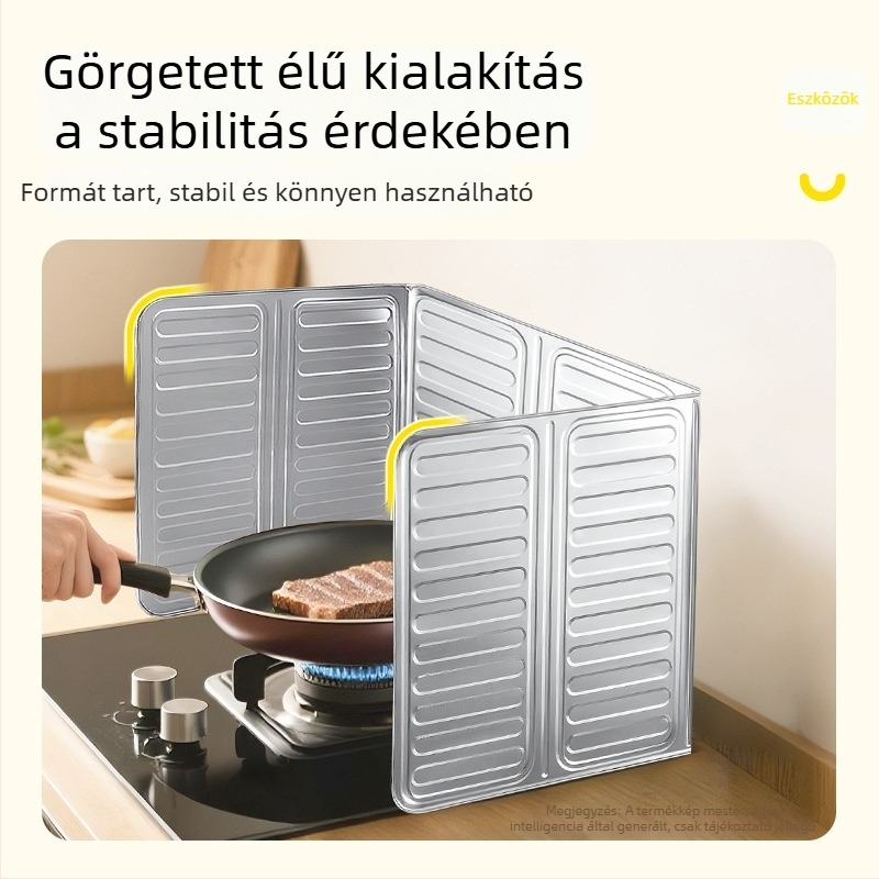 Nagy méretű alumíniumfóliából készült tűzhelyvédő az olajfröccsenés ellen – hőszigetelő, tartós