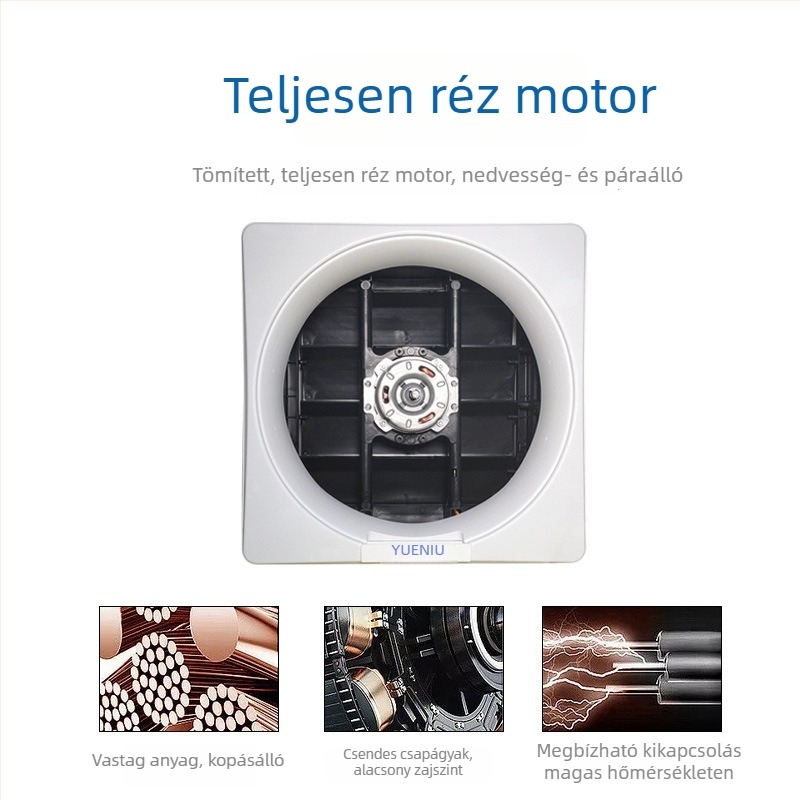Yue Niu Ablakos kipufogó ventilátor fürdőszobába és konyhába, otthoni használatra, függő vagy falra szerelhető, alacsony zajszint