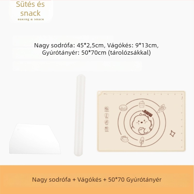 PP műanyag nyújtófa, három részes készlet, tapadásmentes, élelmiszer-minőségű, tészta nyújtásához, hosszú és rövid nyújtó felületek