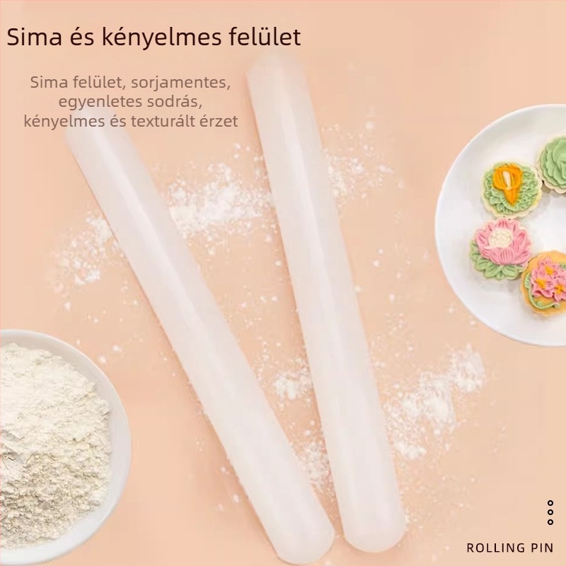 PP műanyag nyújtófa, három részes készlet, tapadásmentes, élelmiszer-minőségű, tészta nyújtásához, hosszú és rövid nyújtó felületek