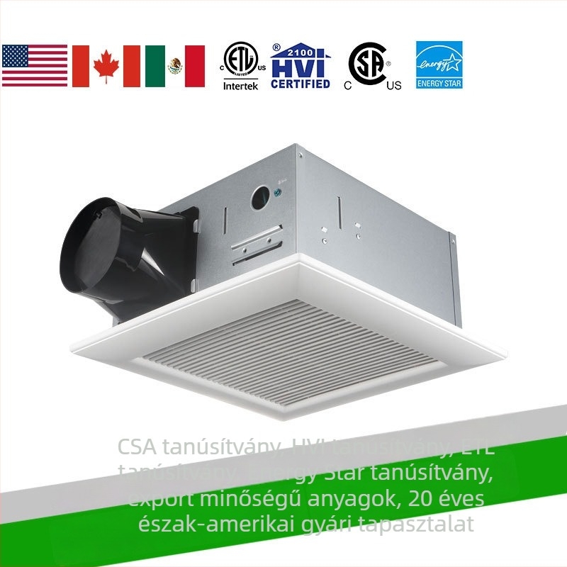ETL és CSA kettős tanúsítvánnyal rendelkező fürdőszobai szellőzőventilátor, 110 CFM, ultra csendes, 12 hüvelyk