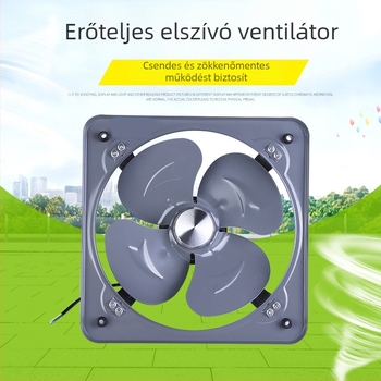 Konyhai elszívó ventilátor olajfüst elszívására, négyszögletes fémből készült ház, nagy sebesség, halk működés
