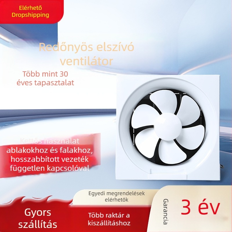 Lamellás elszívó ventilátor háztartási felhasználásra, fürdőszoba és konyha, falra szerelhető, 4–8 hüvelyk