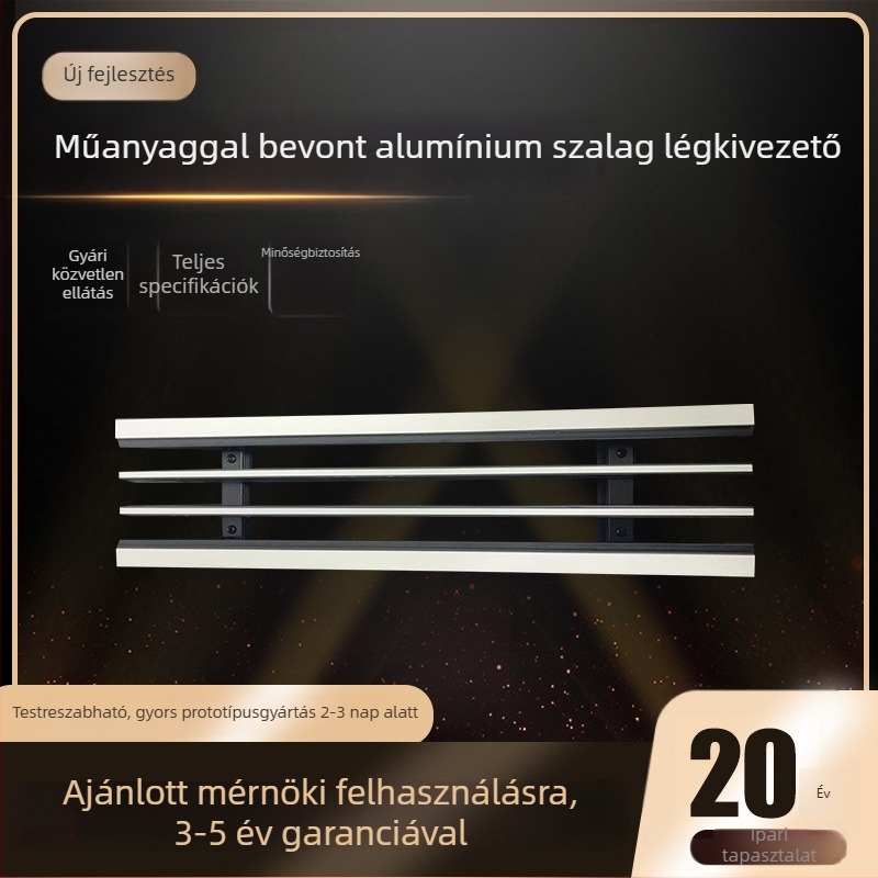 Műanyag bevonatú alumíniumcsík központi klímaberendezés kiárati rács — lamellás levegőellátó szellőző alumíniumötvözetből