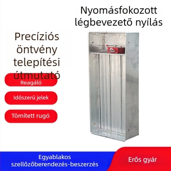 Galvanizált pozitív nyomású levegő kimenet elektromos távirányítással, többlevelű füstkivezető a bevásárlóközpont lépcsőházához