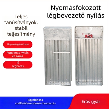 Galvanizált pozitív nyomású levegő kimenet elektromos távirányítással, többlevelű füstkivezető a bevásárlóközpont lépcsőházához